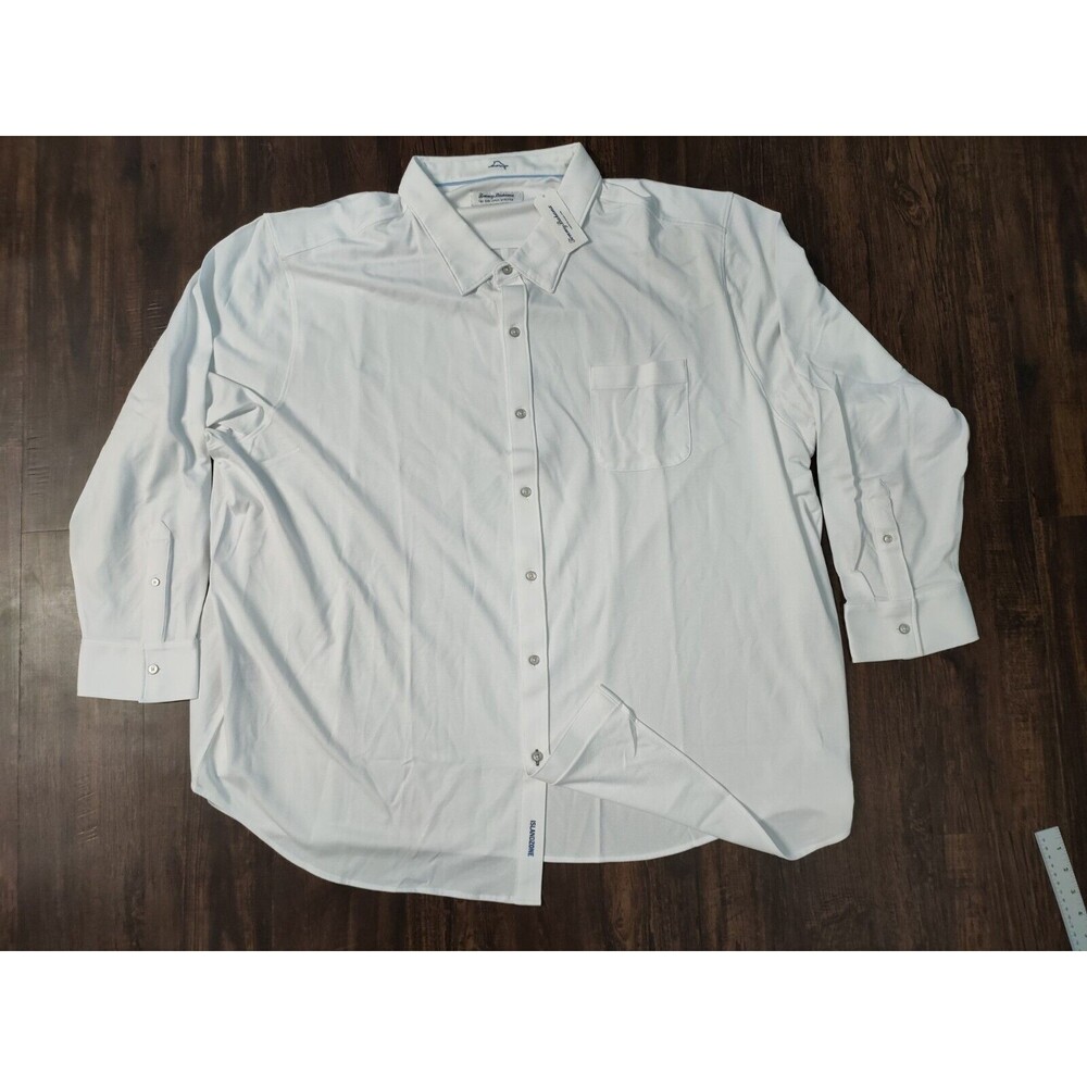 Tommy Bahama Button Up Shirt Mens Size 4XLB White San Lucio Stretch IslandZone